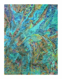 абстрактная картина "Сброс листьев в Летнезелёном лесу"